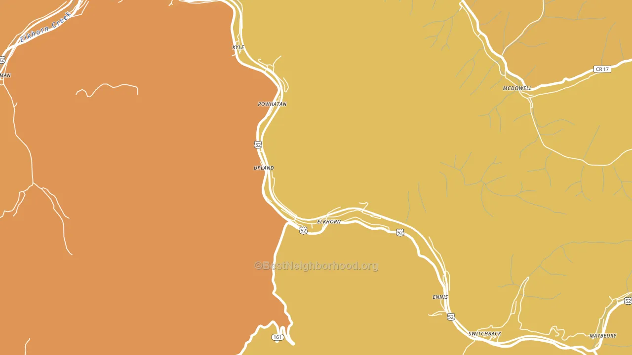 Elkhorn, WV block-group voter-turnout map