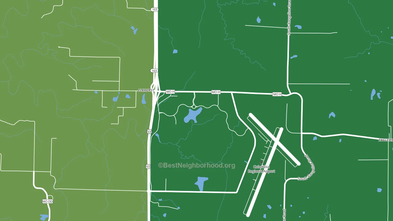 Elkhurst, MO block-group voter-turnout map