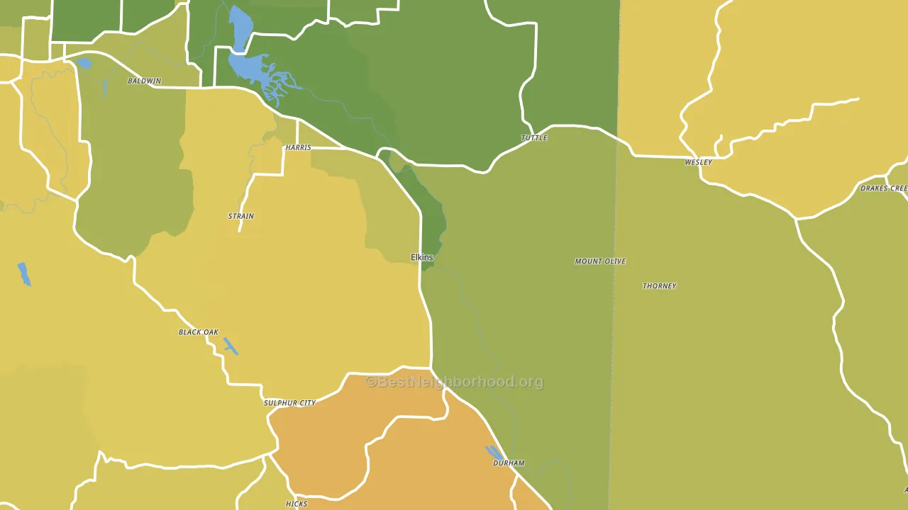 Elkins, AR block-group voter-turnout map