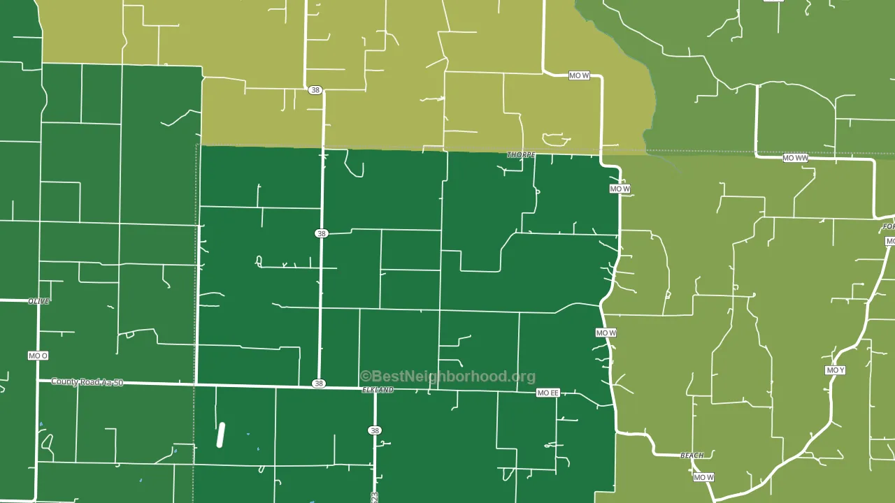 Elkland, MO block-group voter-turnout map