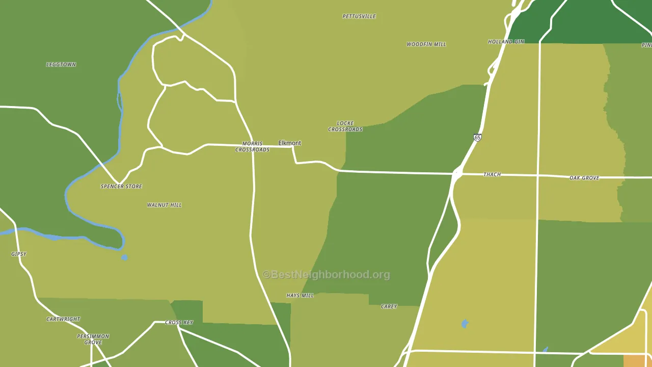 Elkmont, AL block-group voter-turnout map