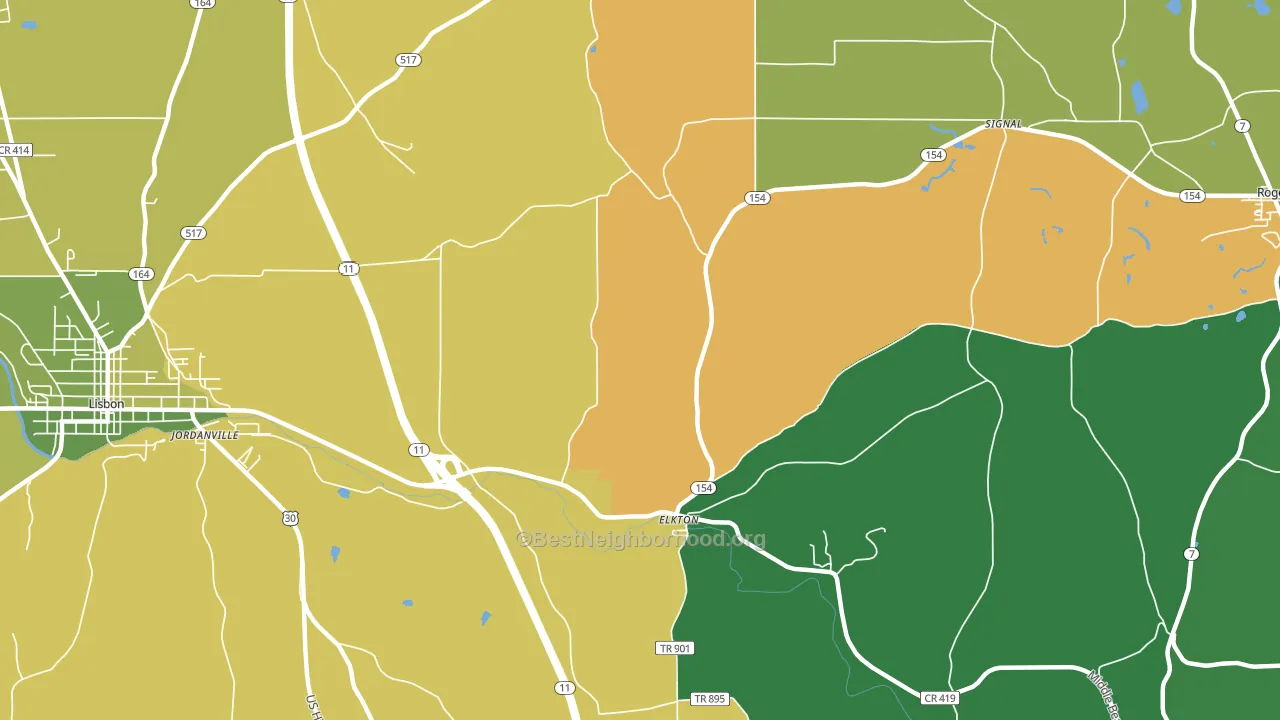 Elkton, OH block-group voter-turnout map