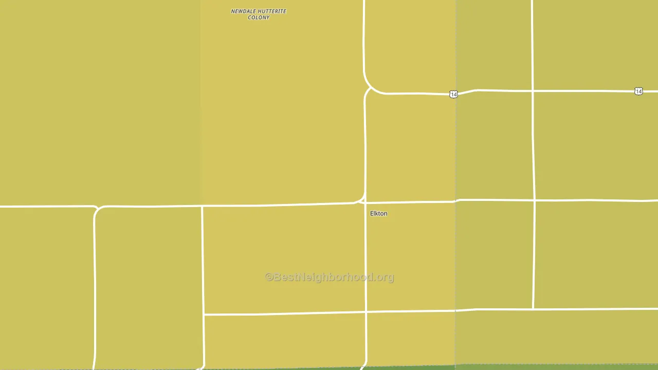 Elkton, SD block-group voter-turnout map