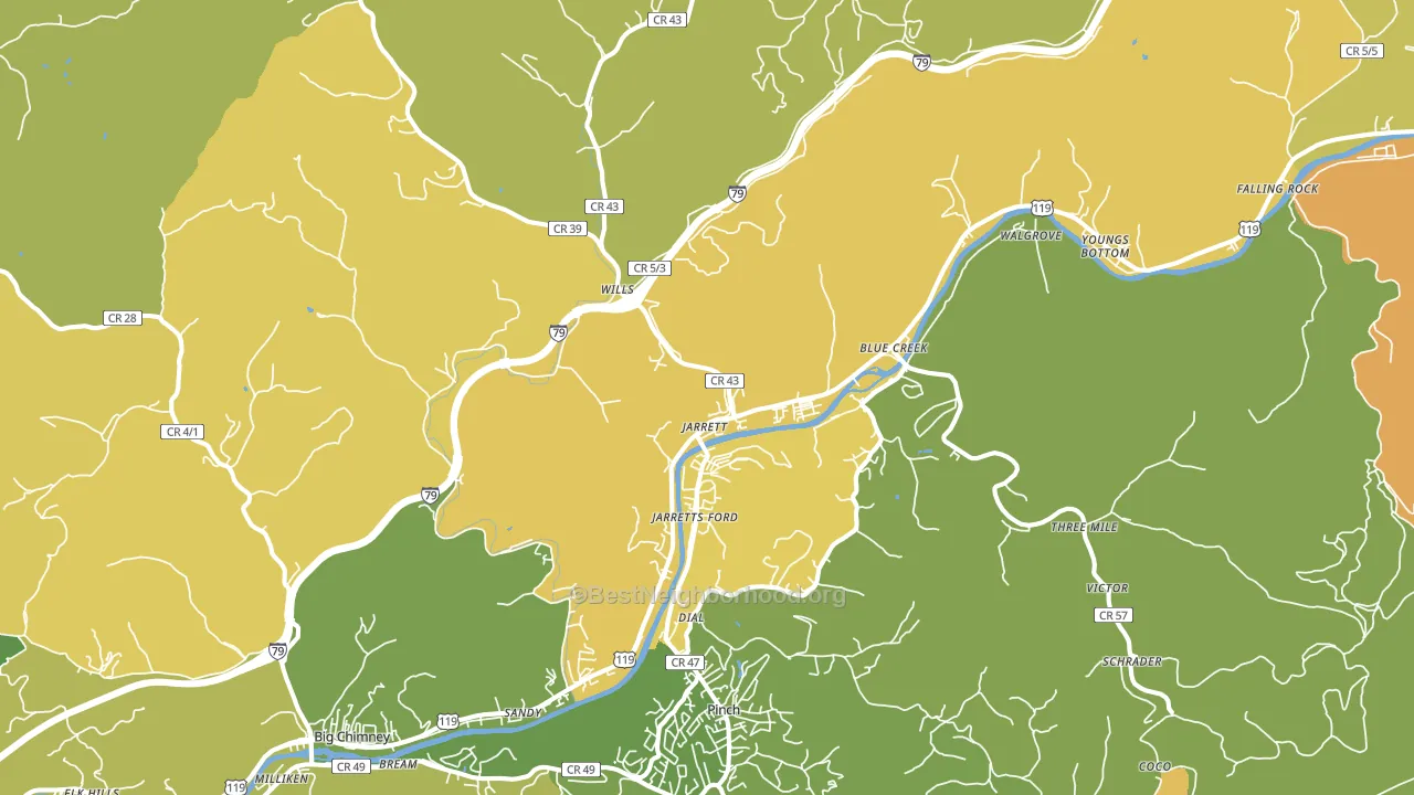 Elkview, WV block-group voter-turnout map