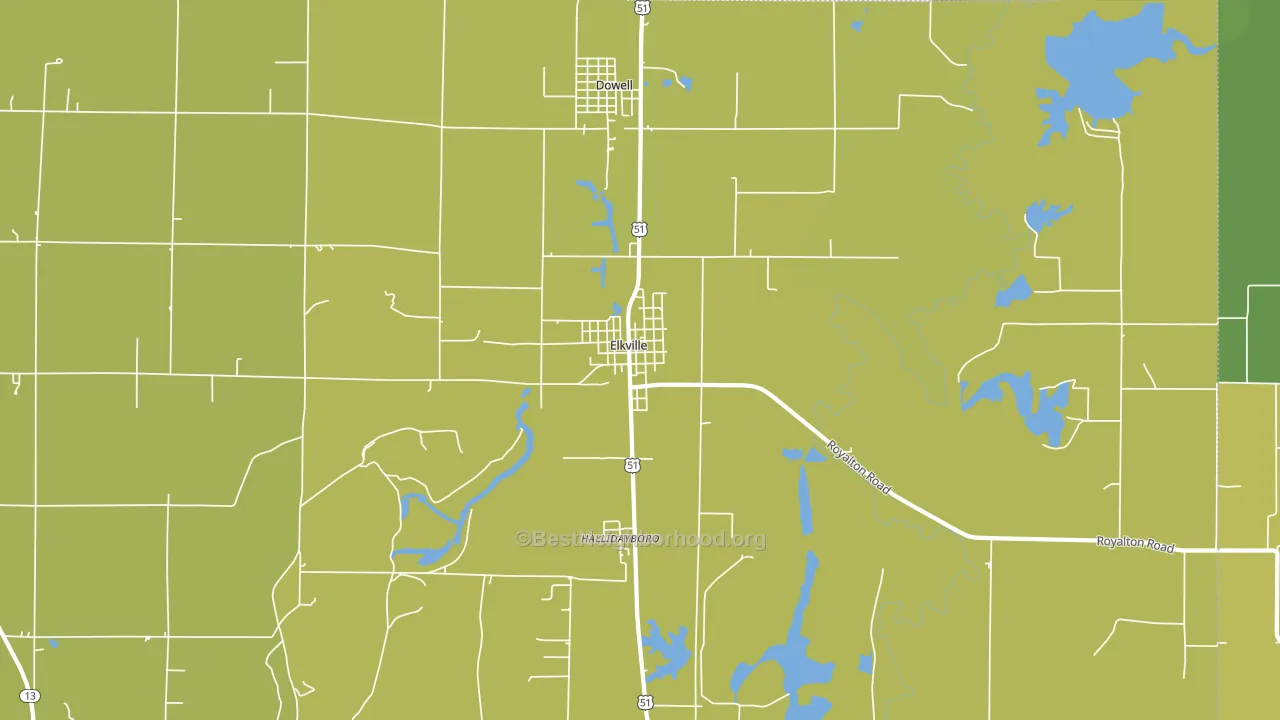 Elkville, IL block-group voter-turnout map