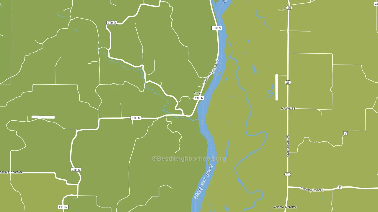 Ella, WI block-group voter-turnout map