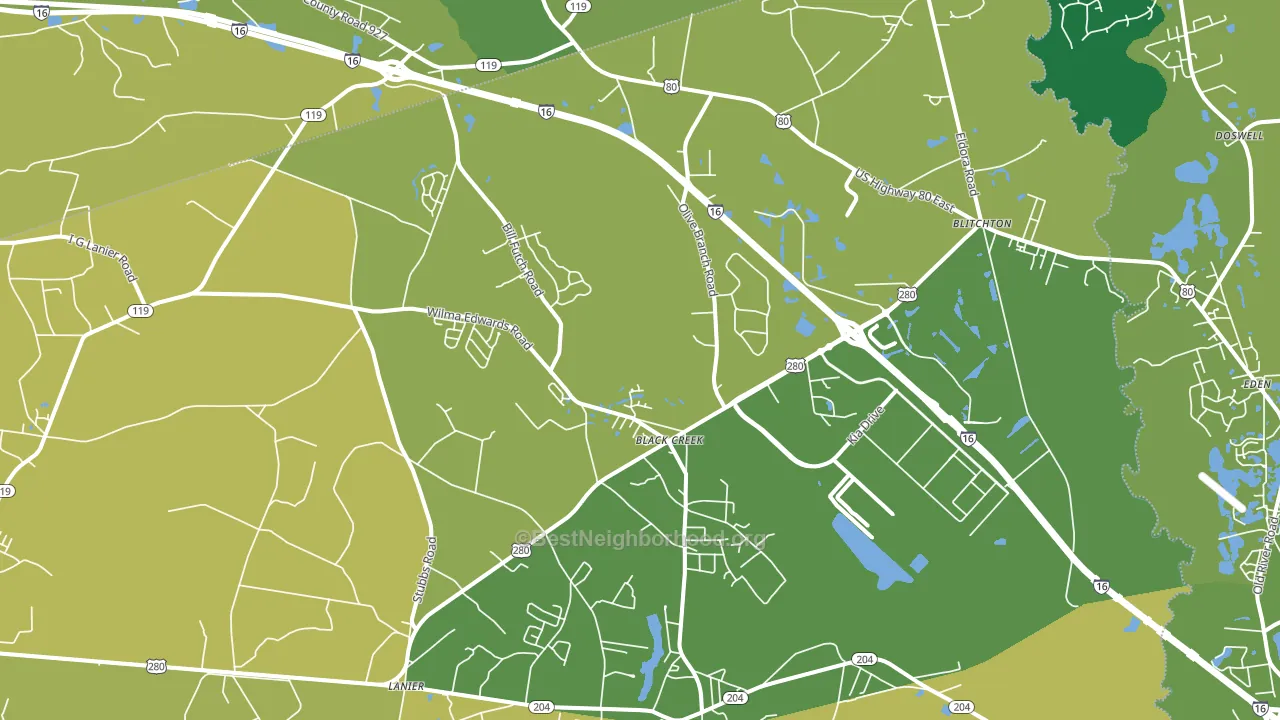 Ellabell, GA block-group voter-turnout map