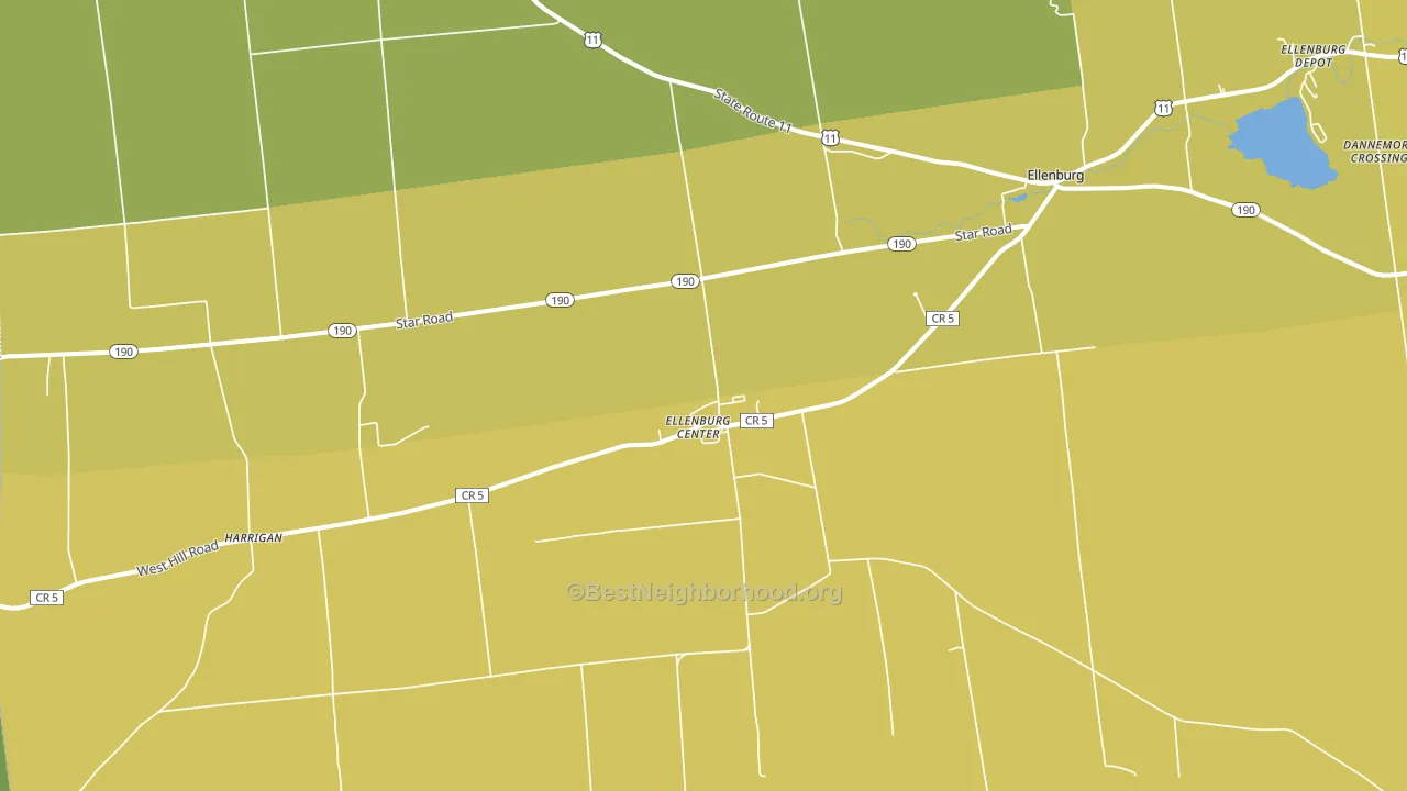 Ellenburg Center, NY block-group voter-turnout map