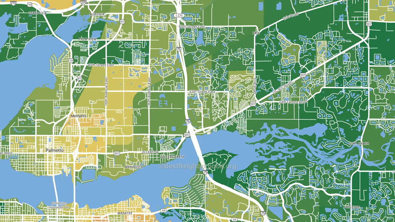 Ellenton, FL block-group voter-turnout map