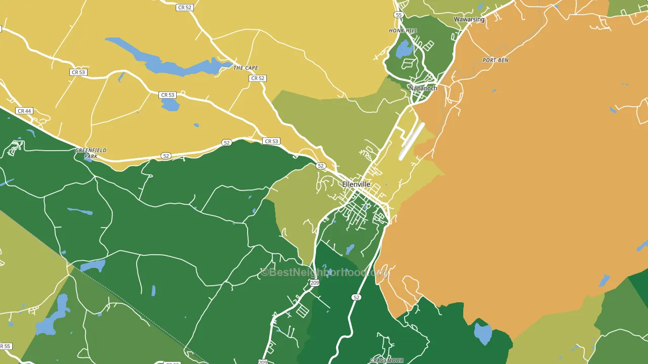 Ellenville, NY block-group voter-turnout map