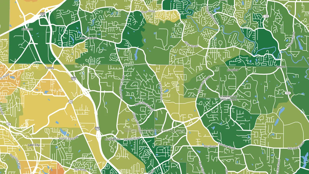 Ellenwood, GA block-group voter-turnout map