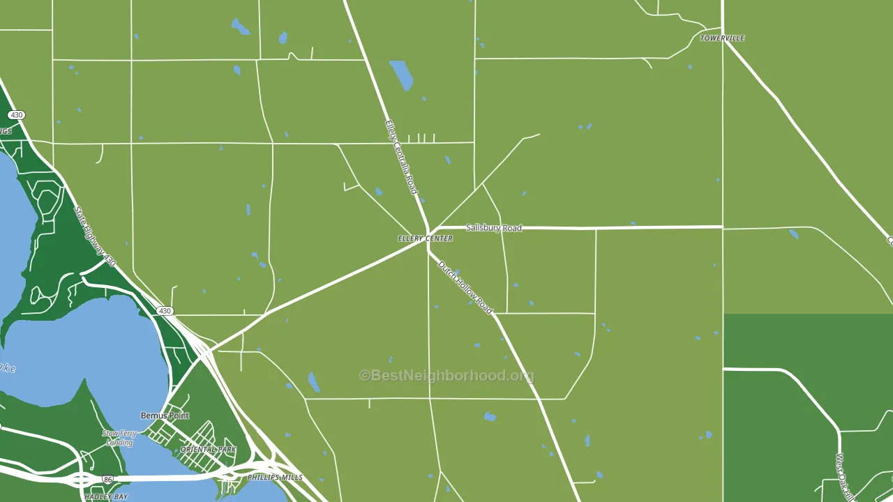Ellery Center, NY block-group voter-turnout map