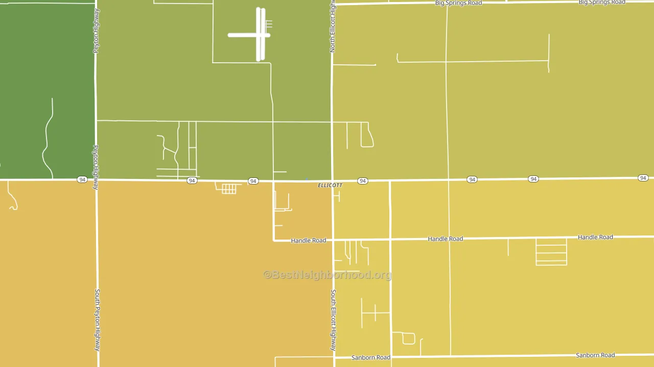 Ellicott, CO block-group voter-turnout map