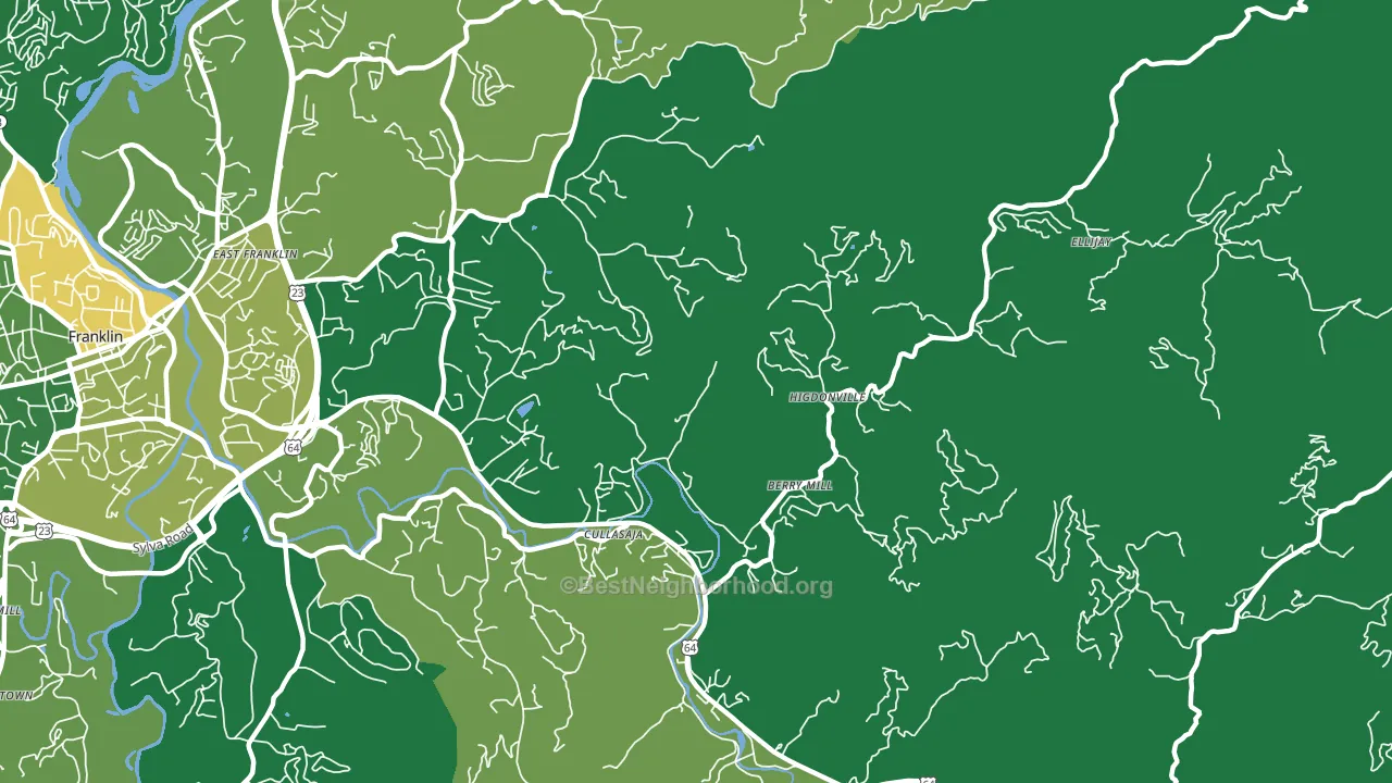 Ellijay, NC block-group voter-turnout map