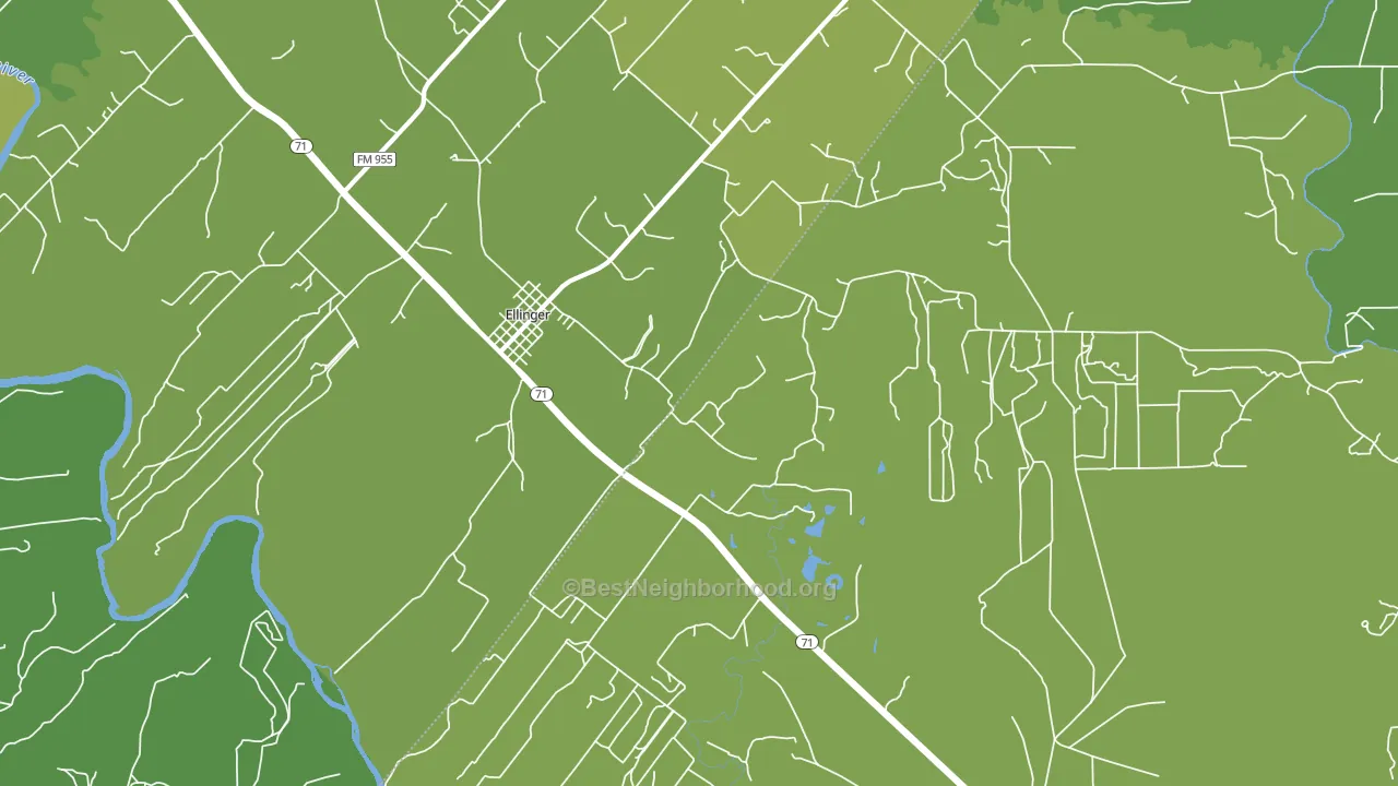 Ellinger, TX block-group voter-turnout map