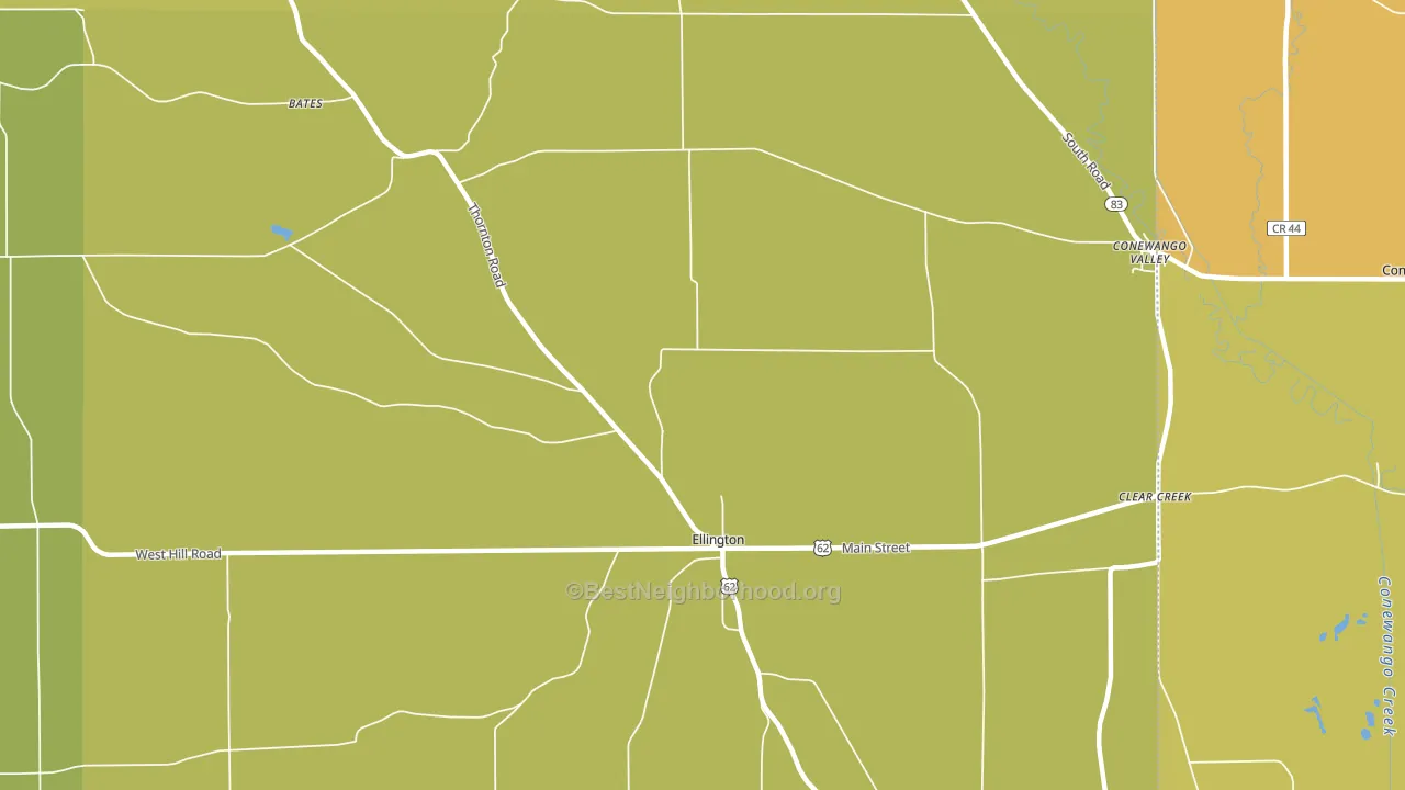 Ellington, NY block-group voter-turnout map