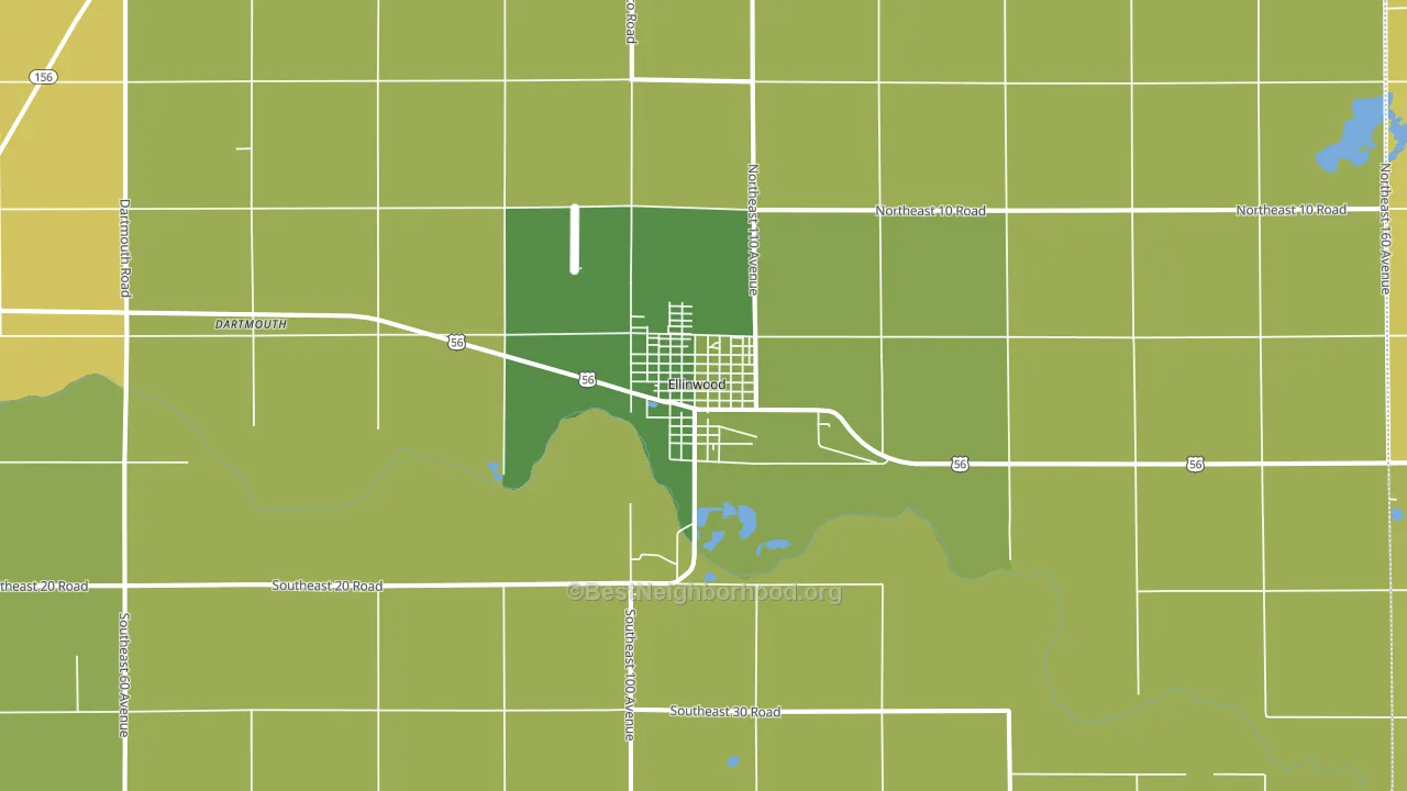 Ellinwood, KS block-group voter-turnout map