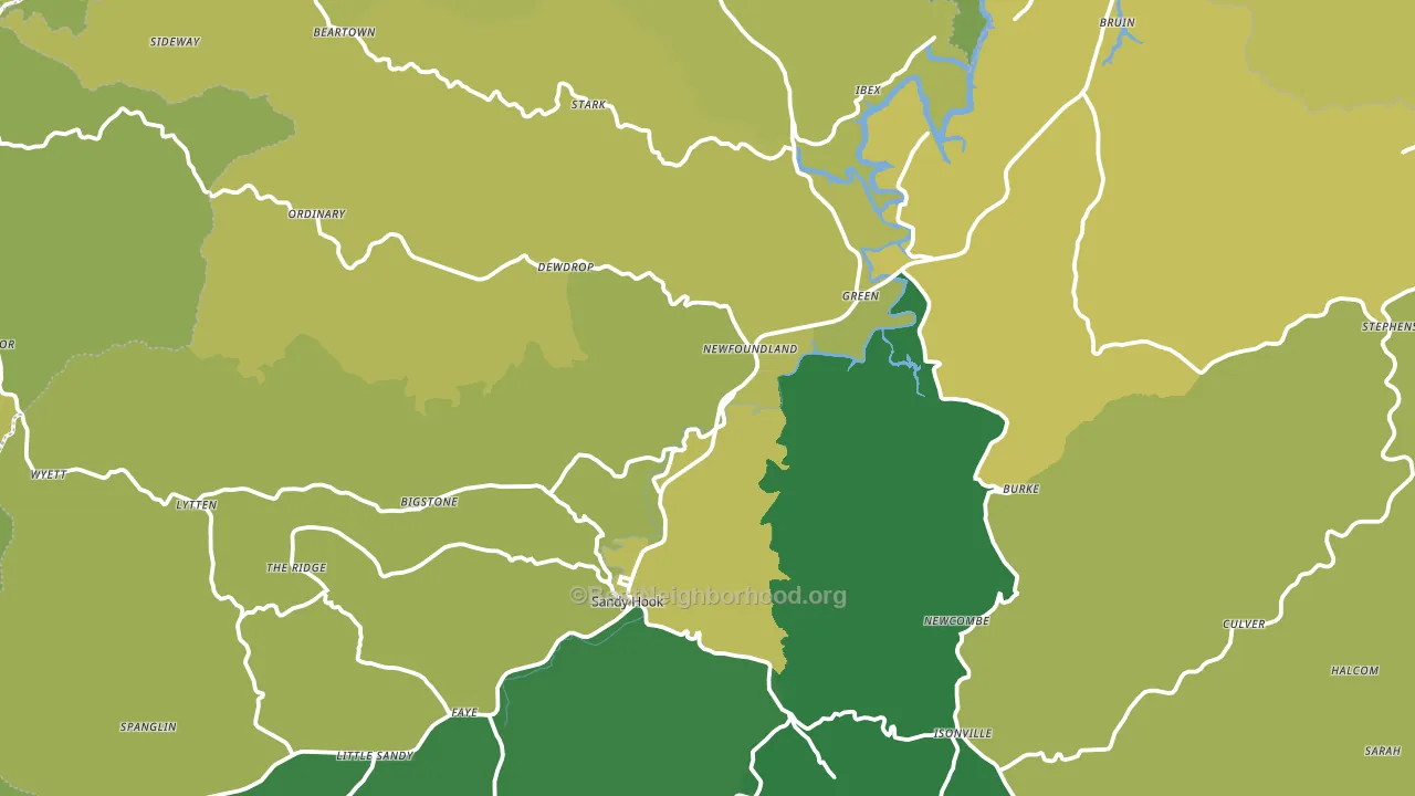 Elliott County, KY block-group voter-turnout map