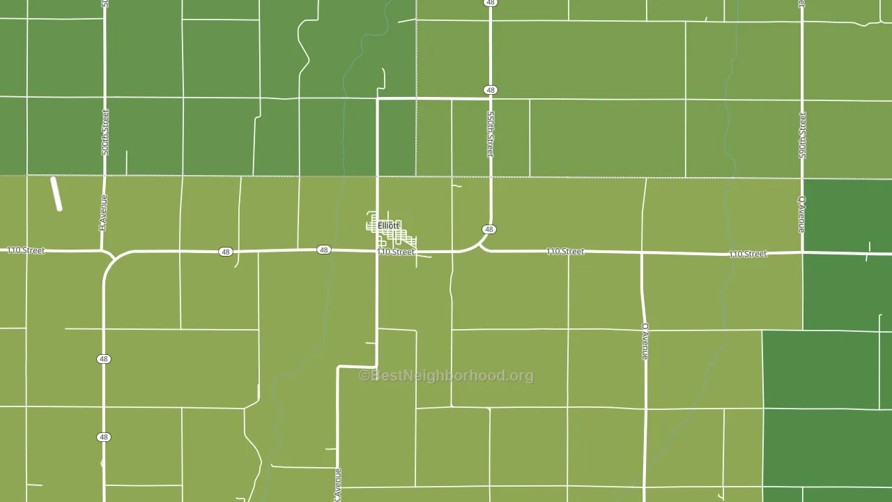 Elliott, IA block-group voter-turnout map