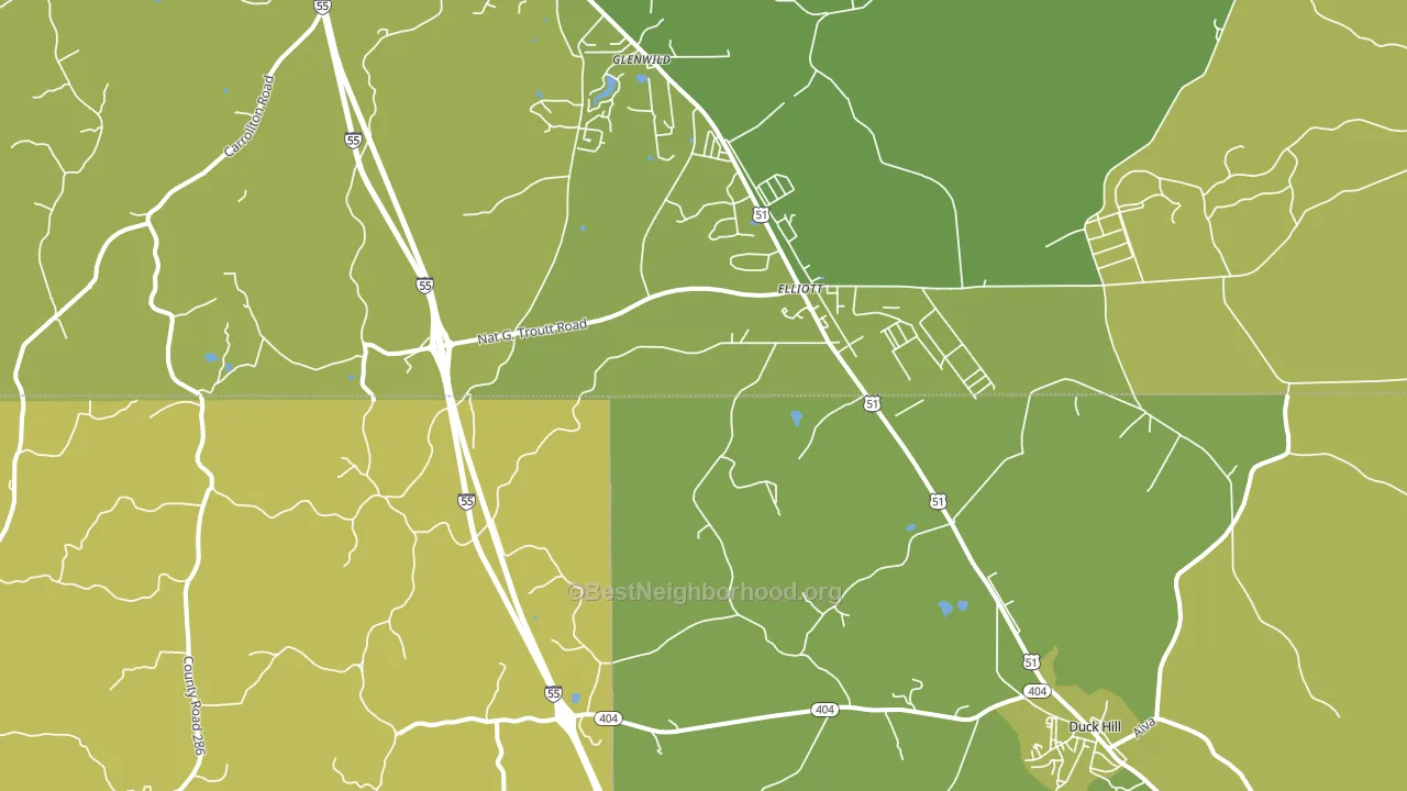 Elliott, MS block-group voter-turnout map
