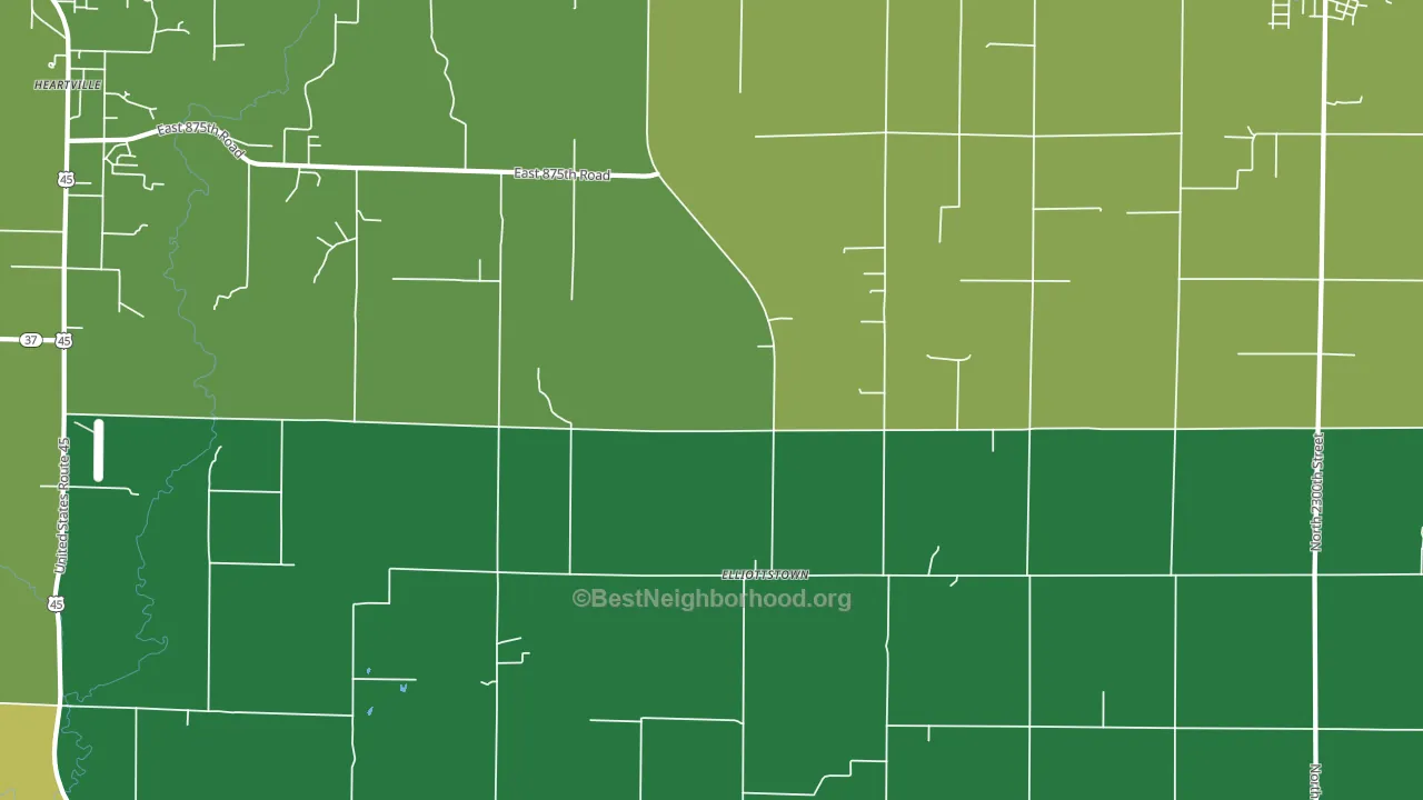 Elliottstown, IL block-group voter-turnout map