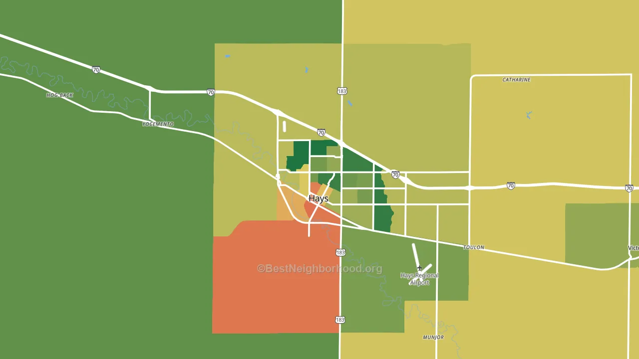 Ellis County, KS block-group voter-turnout map