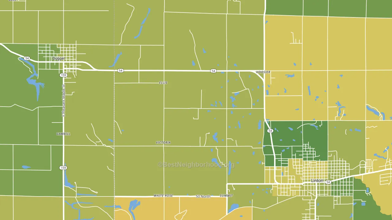 Ellis, IN block-group voter-turnout map