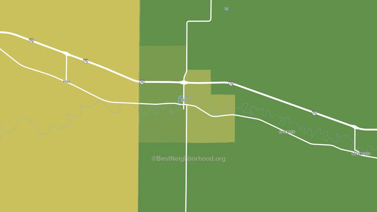 Ellis, KS block-group voter-turnout map