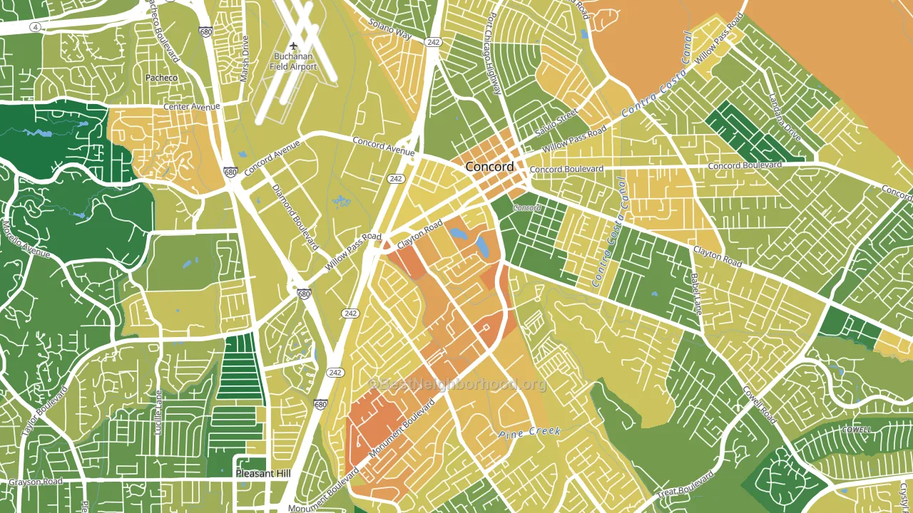 Ellis Lake, Concord, CA block-group voter-turnout map
