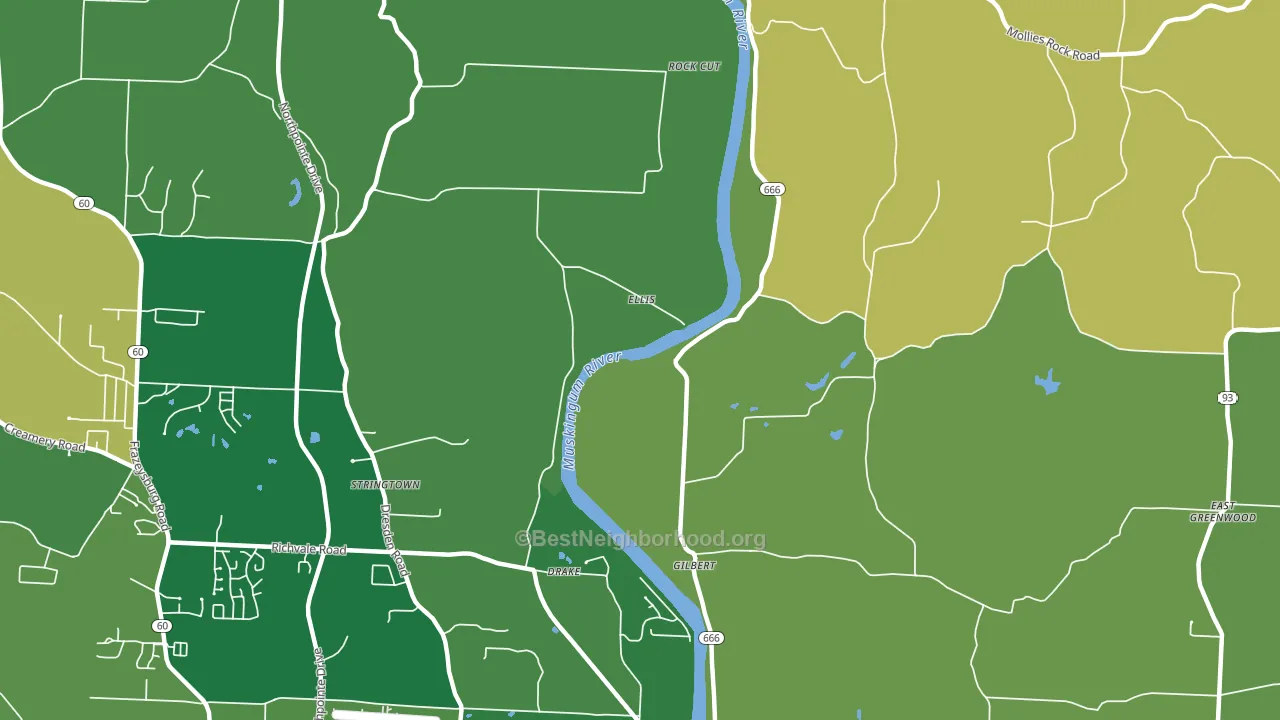 Ellis, OH block-group voter-turnout map