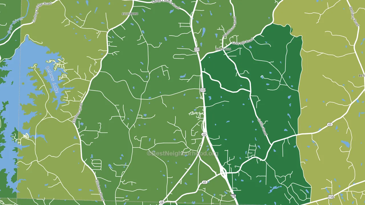 Ellisboro, NC block-group voter-turnout map
