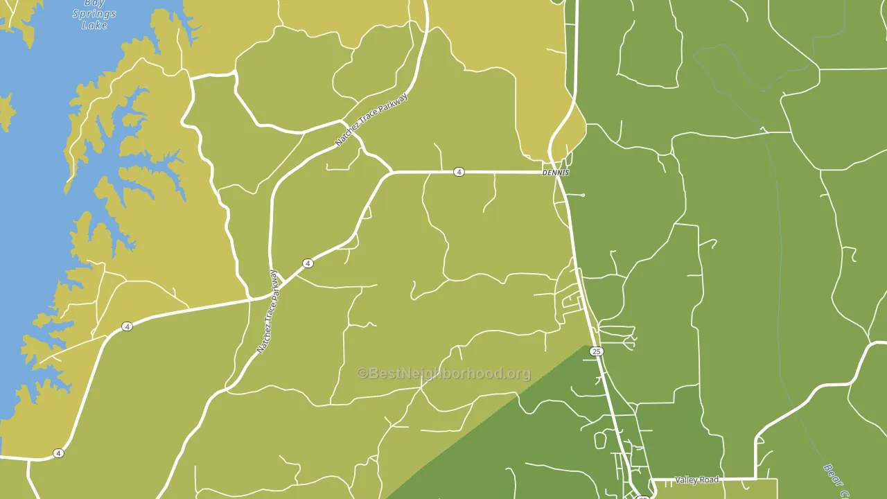 Ellistown, MS block-group voter-turnout map