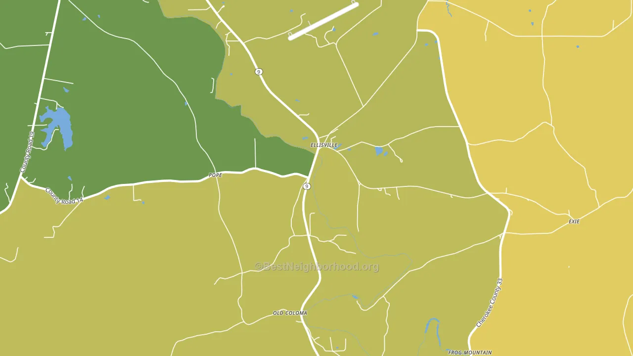 Ellisville, AL block-group voter-turnout map