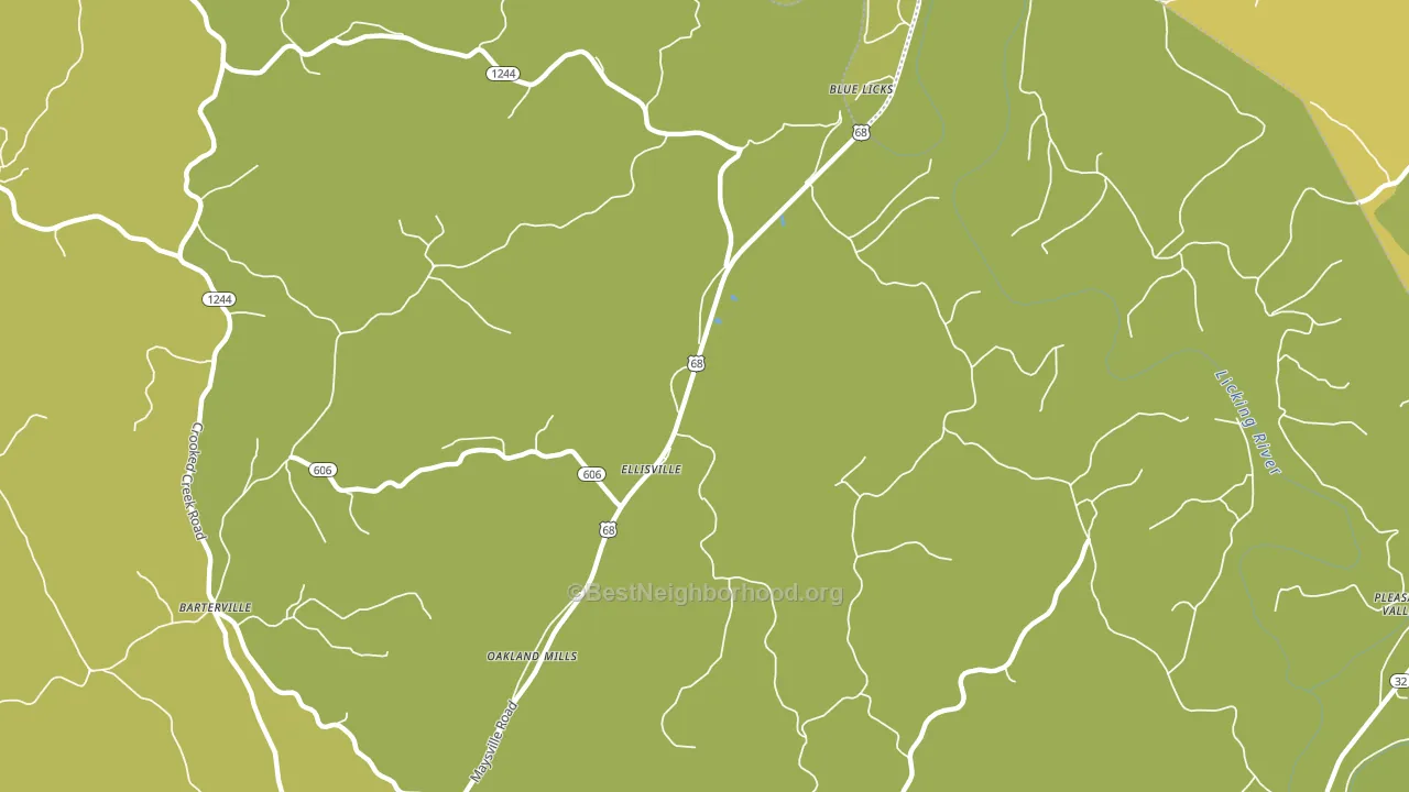 Ellisville, KY block-group voter-turnout map
