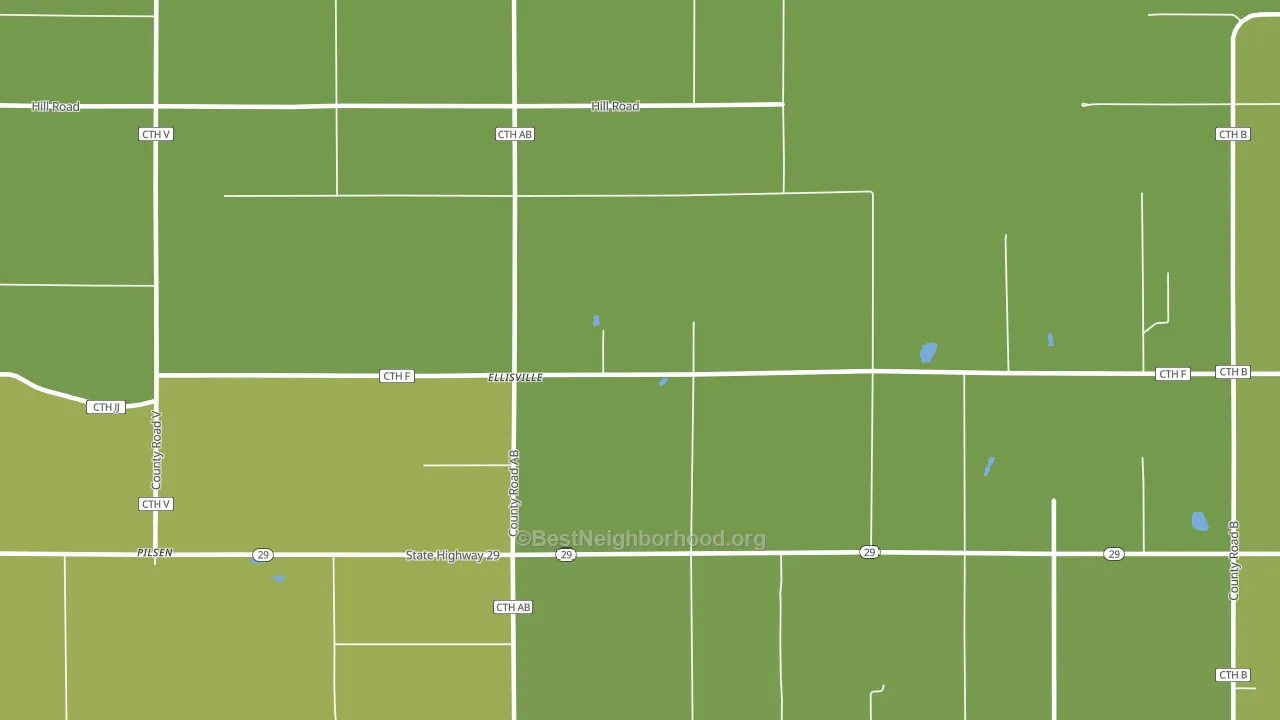 Ellisville, WI block-group voter-turnout map