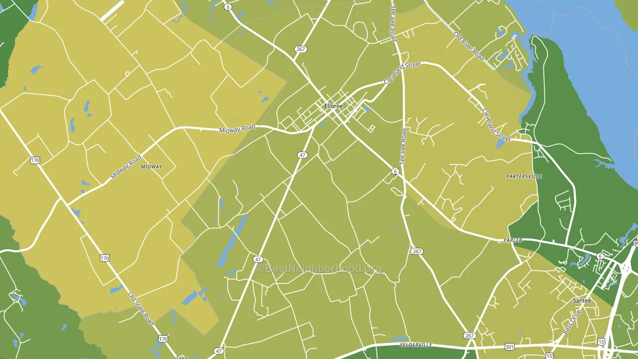 Elloree, SC block-group voter-turnout map