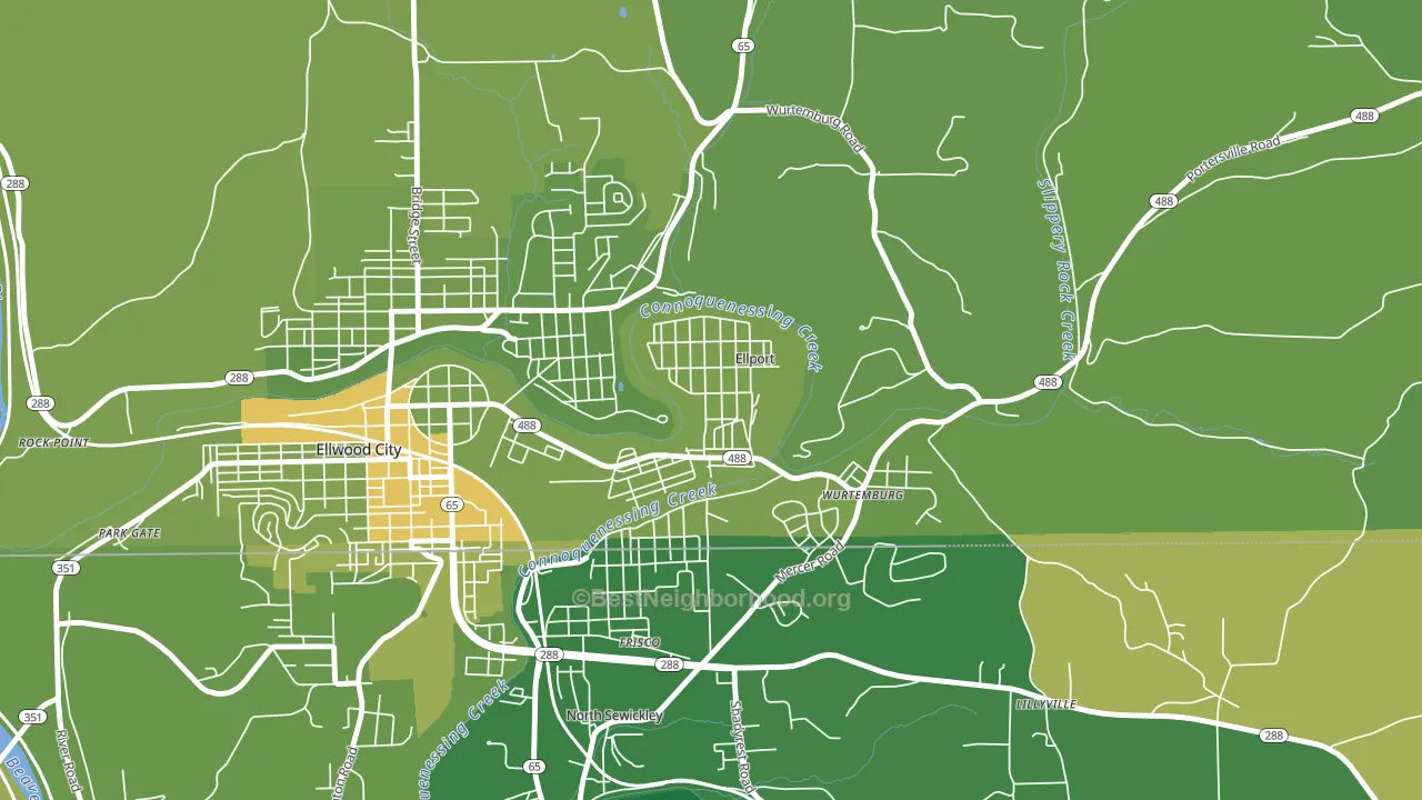 Ellport, PA block-group voter-turnout map
