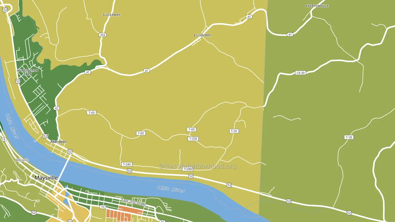 Ellsberry, OH block-group voter-turnout map