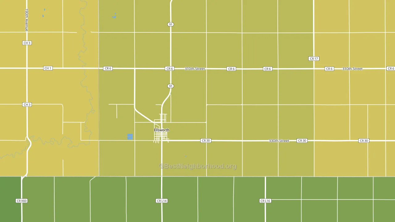 Ellsworth, MN block-group voter-turnout map