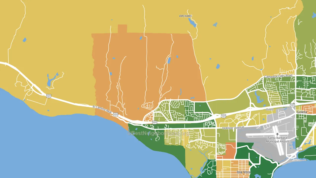 Ellwood, CA block-group voter-turnout map