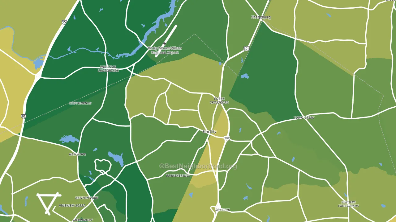 Elm City, NC block-group voter-turnout map