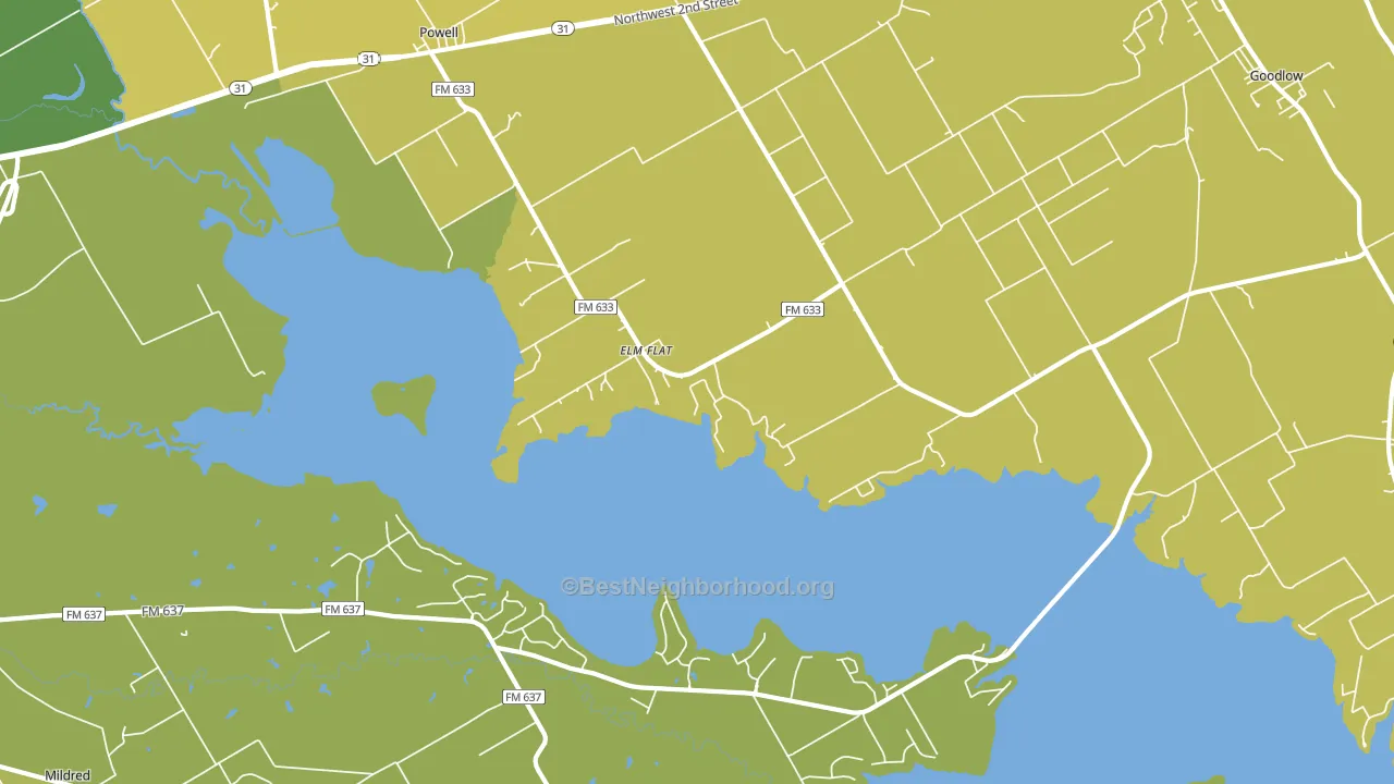 Elm Flat, TX block-group voter-turnout map