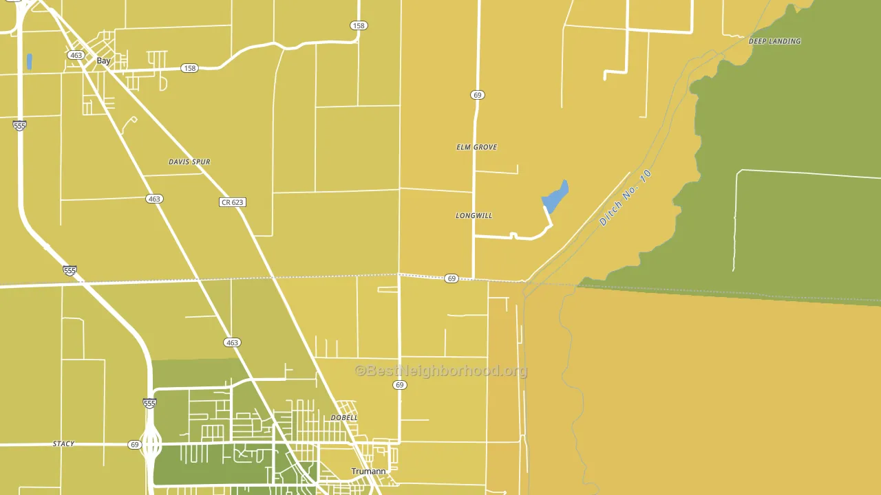 Elm Grove, AR block-group voter-turnout map