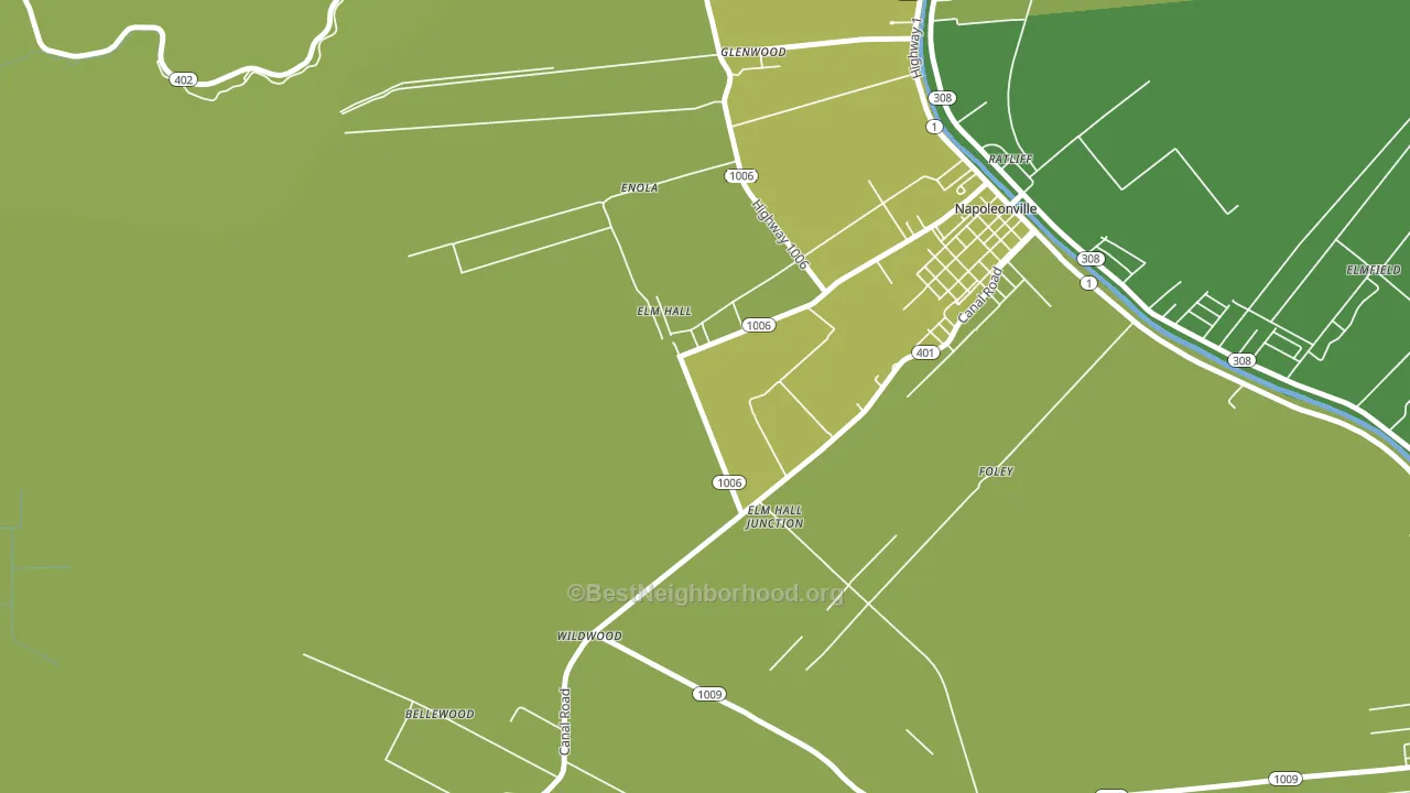 Elm Hall, LA block-group voter-turnout map
