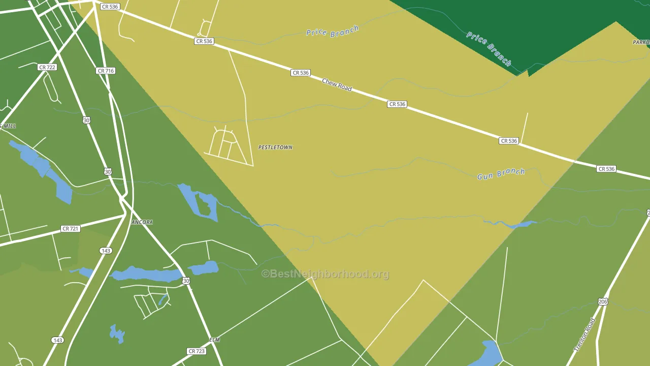Elm, NJ block-group voter-turnout map