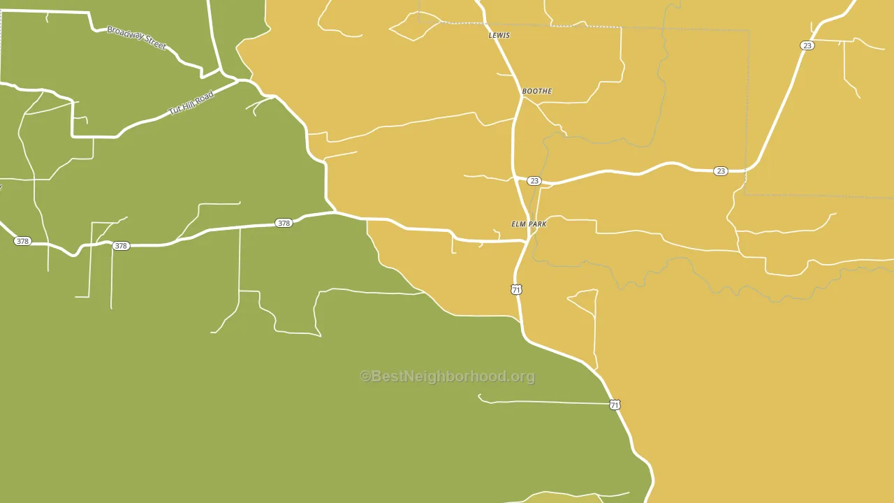 Elm Park, AR block-group voter-turnout map