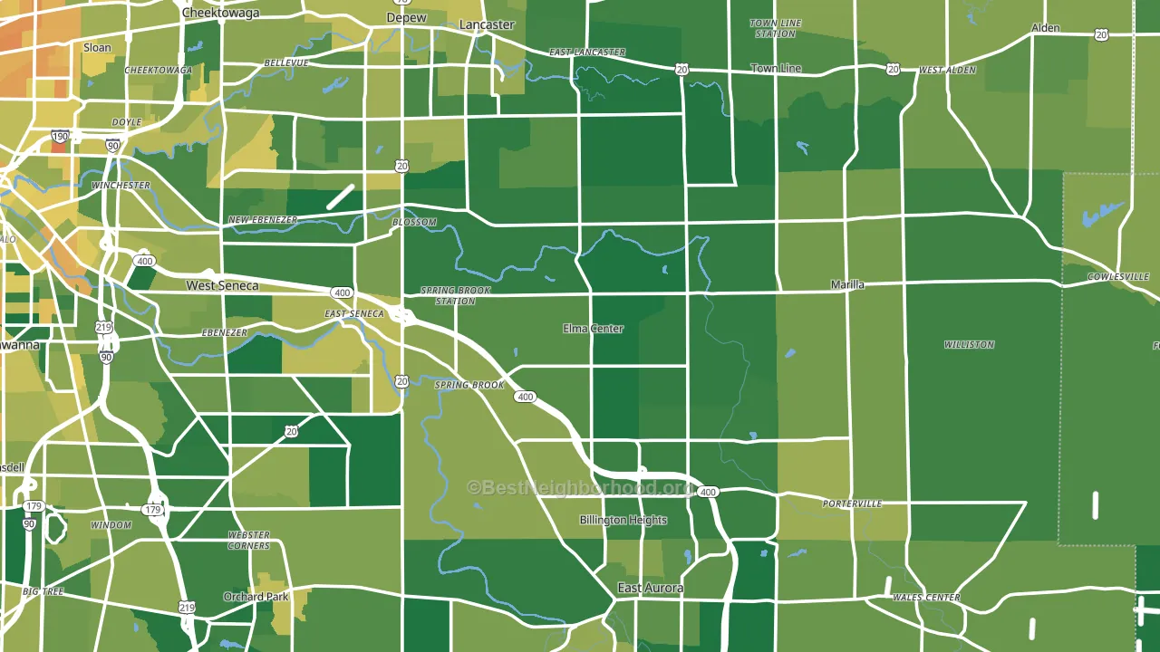 Elma, NY block-group voter-turnout map
