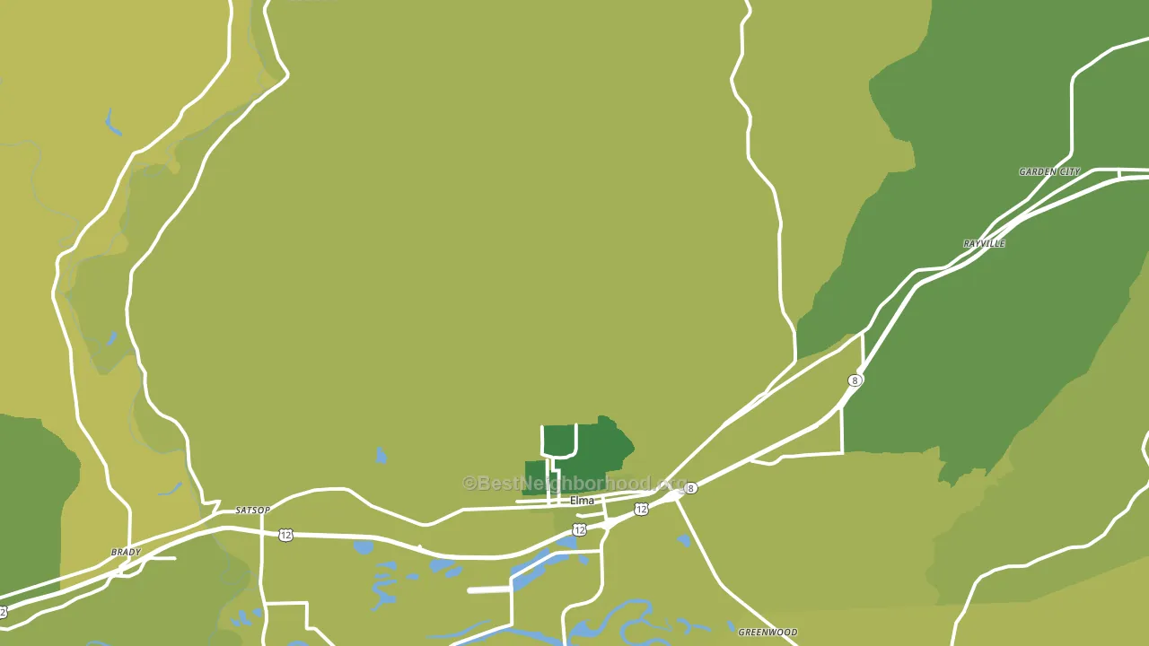 Elma, WA block-group voter-turnout map