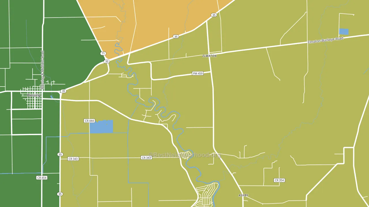 Elmaton, TX block-group voter-turnout map