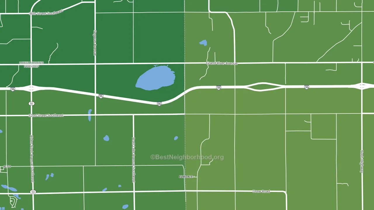 Elmdale, MI block-group voter-turnout map
